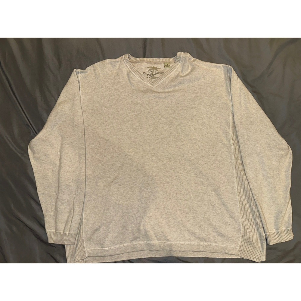 Tommy Bahama 100% Cotton V Neck Long Sleeve Light Sweater Knit Extra Large